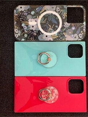 Floral, Mint & Red Magnetic Ring Phone Case Trio - Compatible Cell Phone Covers